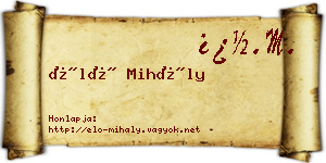 Élő Mihály névjegykártya