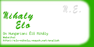 mihaly elo business card