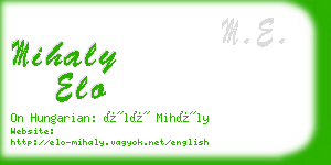 mihaly elo business card